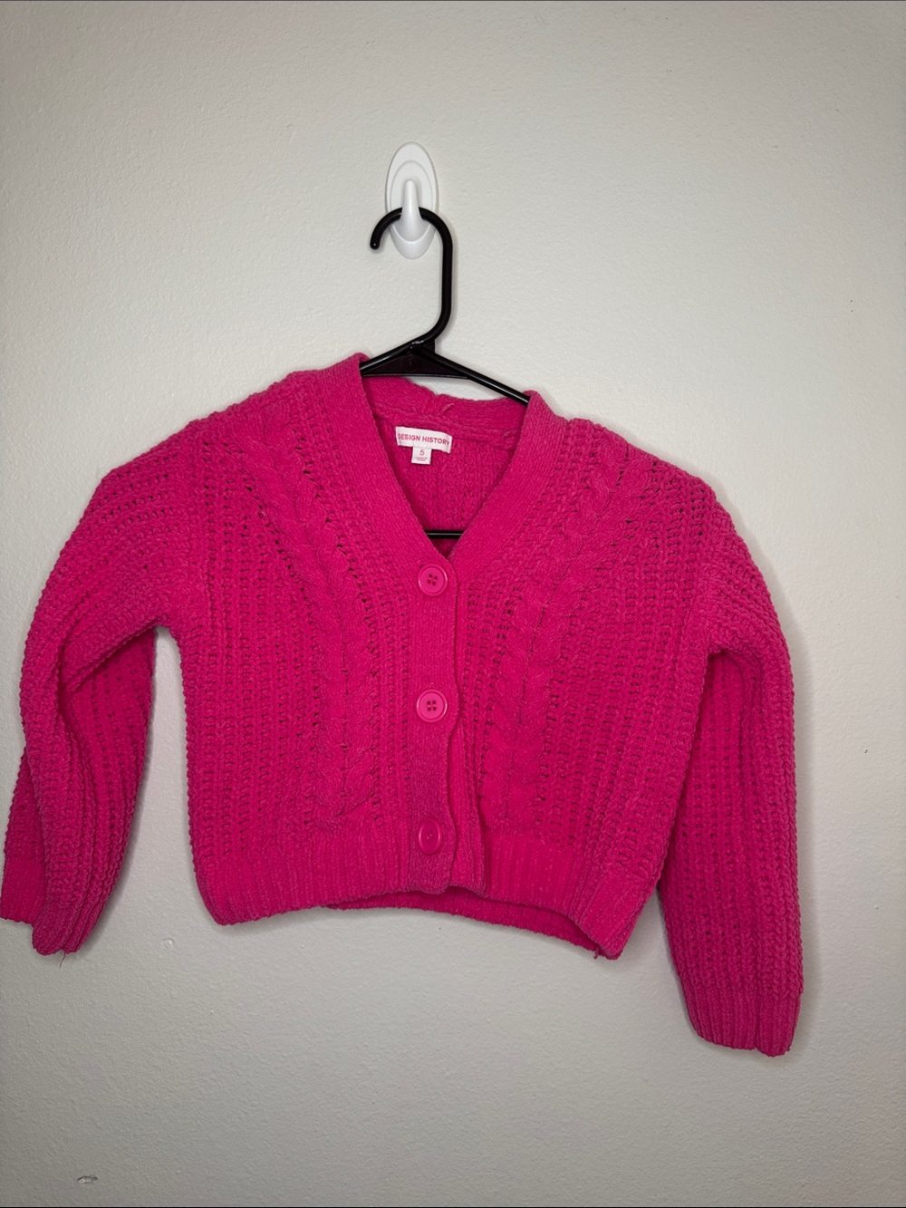 Design History Bright Pink Button-FrontKnit Cardigan